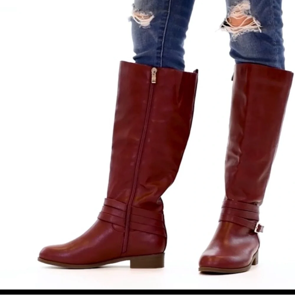 New Journee Collection Women's Ivie Extra Wide Calf Knee High Riding Boots 7.5